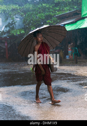 Le forti piogge durante la stagione dei monsoni in Myanmar Occidentale. Foto Stock