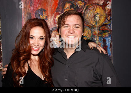 Sierra Boggess e Alexander Sage Oyen 'Scott Alan: dietro le quinte', Alan il primo album dal vivo la registrazione presso Birdland Jazz Club - Dietro le quinte di New York City, Stati Uniti d'America - 30.04.12 Foto Stock