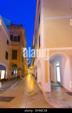 Ciutadella Menorca ses Voltes archi Ciudadela downtown in isole baleari Foto Stock