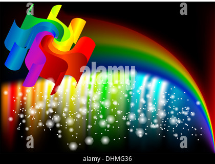 Abstract arcobaleno su sfondo scuro. Foto Stock