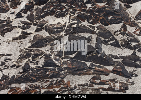 La texture spiaggia rocciosa con sabbia vicino fino Foto Stock