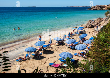 Spiaggia di Platis Gialos. Foto Stock