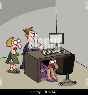 Nuova femmina lavoratore di ufficio cartoon Foto Stock