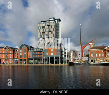 Regata Quay e La Cambria appartamenti in sviluppo di Ipswich Docks Foto Stock