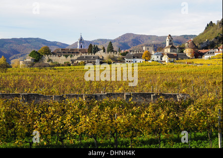 Austriaca Patrimonio Mondiale Wachau in autunno, Austria, Bassa Austria Wachau, Dürnstein Foto Stock