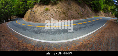 SR 1, aka il litorale autostrada, avvolgimento attraverso il vasto coast redwood foresta tra Rockport e Leggett, CALIFORNIA, STATI UNITI D'AMERICA Foto Stock