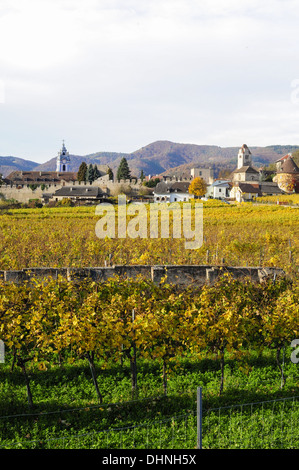 Austriaca Patrimonio Mondiale Wachau in autunno, Austria, Bassa Austria Wachau, Dürnstein Foto Stock