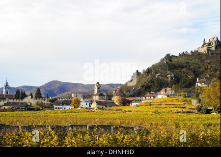 Austriaca Patrimonio Mondiale Wachau in autunno, Austria, Bassa Austria Wachau, Dürnstein Foto Stock