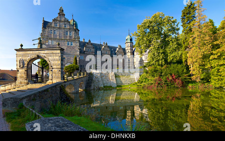 Il castello di Hämelschenburg, Emmerthal, Weser Uplands, Germania Foto Stock