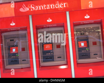 Banco Santander Automated Teller Machines, NYC Foto Stock