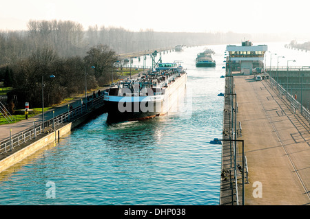 Bloccaggio del Reno Iffezheim Germania Foto Stock