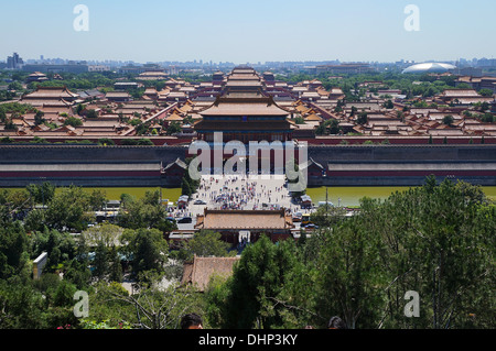 Affacciato sulla città proibita dal Parco Jingshan, Pechino, Cina Foto Stock