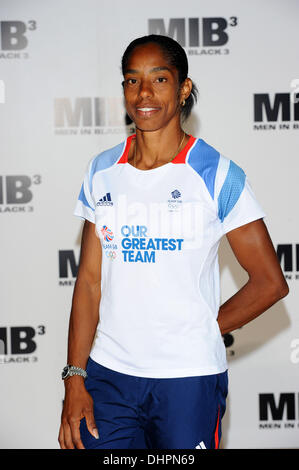 Yamile Aldama (Triple Jumper) assiste un 'Men In Black Team GB' photocall all'ethos Centro Sportivo, Imperial College di Londra, Inghilterra - 16.05.12 Foto Stock