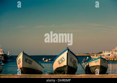 Pescherecci nel porto di Nesebar,Bulgaria 2013 Foto Stock