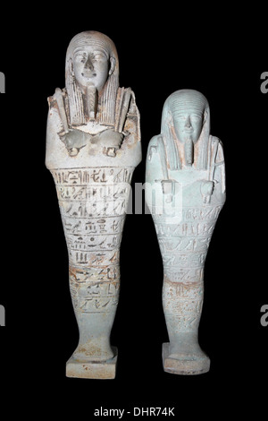 Shabti figure scolpite da calcare Foto Stock