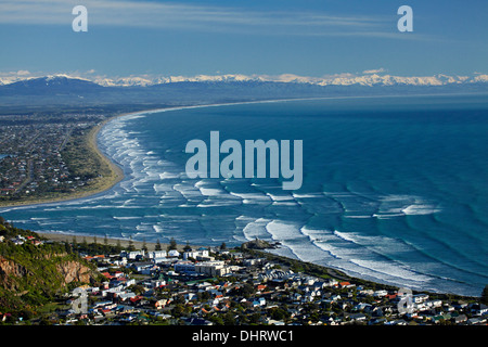 Sumner, bocca di Avon e Heathcote fiumi e nuova spiaggia di Brighton, Christchurch, Canterbury, Isola del Sud, Nuova Zelanda Foto Stock