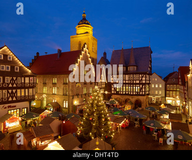 Mercato di Natale, Alsfeld, Hesse, Germania Foto Stock