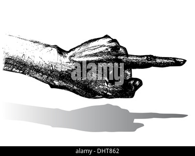 Puntamento schizzo a mano Foto Stock