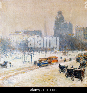 Inverno in Union Square - da bambino Hassam, 1890 Foto Stock