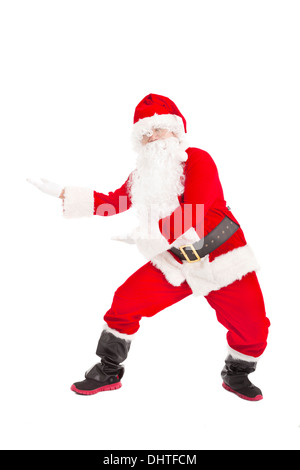 Felice Natale Santa Claus dancing Foto Stock