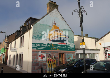 Imbarcazioni di salvataggio RNLI Invergordon murale Scozia Novembre 2013 Foto Stock