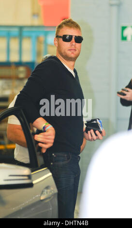 Andrew Flintoff, aka Freddie Flintoff, al di fuori della ITV Studios di Londra - Inghilterra - 23.05.12 Foto Stock