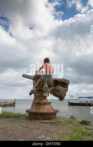 Paesi Bassi, Muiden, Fort, isola PAMPUS in IJmeer, linea di difesa di Amsterdam. Hollandse Waterlinies. Linee olandesi di difesa dell'acqua. Foto Stock