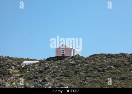 Cappella di Santorini isola delle Cicladi (Grecia) Foto Stock