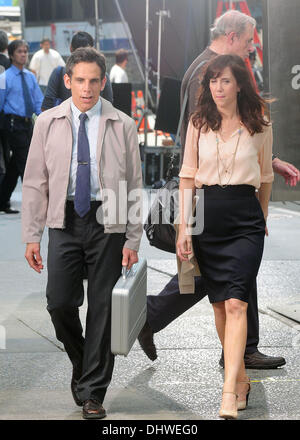 Ben Stiller e Kristen Wiig riprese in posizione per " La vita segreta di Walter Mitty' New York City, Stati Uniti d'America - 29.05.12 Foto Stock