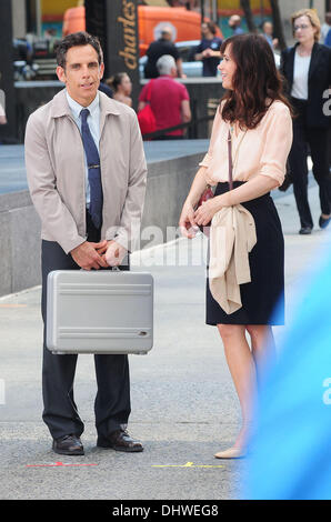 Ben Stiller e Kristen Wiig riprese in posizione per " La vita segreta di Walter Mitty' New York City, Stati Uniti d'America - 29.05.12 Foto Stock