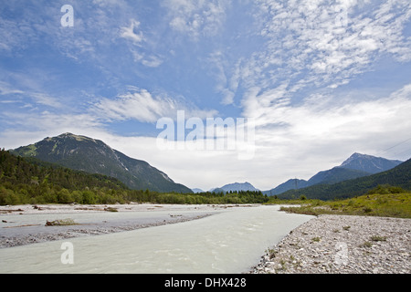 La riserva naturale Valle del Lech, Tirolo, Austria Foto Stock