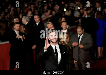 Roma, Italia. Xiv Nov, 2013. Liam Hemsworth a "la fame di giochi: la cattura del fuoco' premiere durante il Roma International Film Festival, il 14 novembre 2013.foto: Massimo Valicchia/NurPhoto Credit: Massimo Valicchia/NurPhoto/ZUMAPRESS.com/Alamy Live News Foto Stock