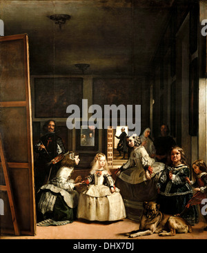 Las Meninas, o la famiglia di Felipe IV - da Diego Velázquez, 1656 Foto Stock