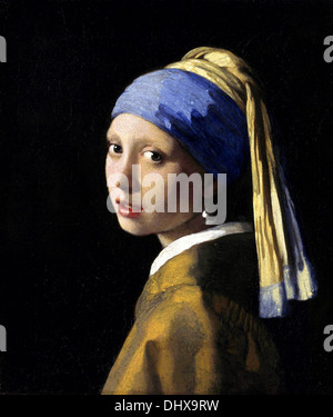 Johannes Vermeer - La ragazza con l' ORECCHINO DI PERLA, 1665 Foto Stock