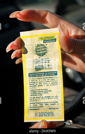 Carta di Telepass Foto Stock