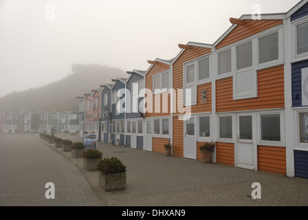 Case in legno su Helgoland Foto Stock