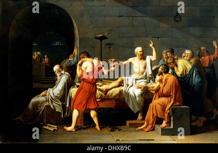 La morte di Socrate - da Jacques Louis David, 1787 Foto Stock