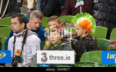 Dublino, Irlanda. Xv Nov, 2013. Gli spettatori durante l'amichevole internazionale fixture tra Repubblica di Irlanda e la Lettonia dall'Aviva Stadium. Credito: Azione Sport Plus/Alamy Live News Foto Stock