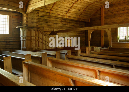 Il 'Lapp Chiesa' di Sodankylä è uno della Finlandia più antiche chiese di legno. È stato costruito di tronchi da lavoro locale nel 1689. Foto Stock