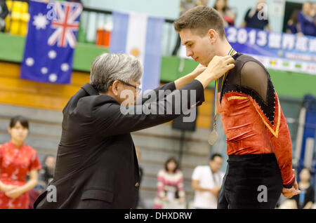 Taipei, Taiwan. Il 15 novembre 2013. Markus Lell dalla Germania è seconda in alti uomini combinato di categoria. Credito: Gia To/Alamy Live News Foto Stock