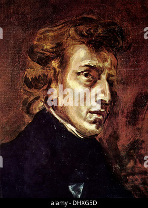 Frederick Chopin - Ritratto di Eugène Delacroix, 1838 Foto Stock