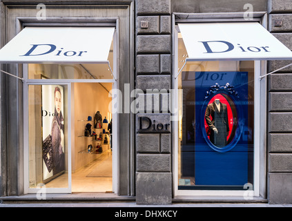 Dior abbigliamento retail store, Firenze, Italia Foto Stock