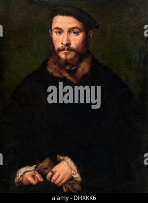 Ritratto di un uomo con guanti - da Corneille de Lyon, 1535 Foto Stock