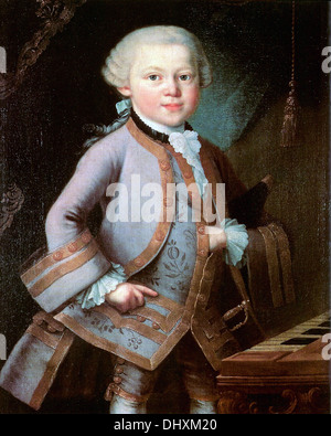 Ragazzo Mozart - da Pietro Antonio Lorenzoni , 1763 Foto Stock