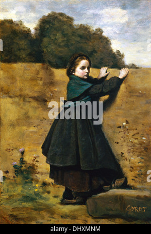 La ragazzina curiosa - da Camille Corot, 1864 Foto Stock