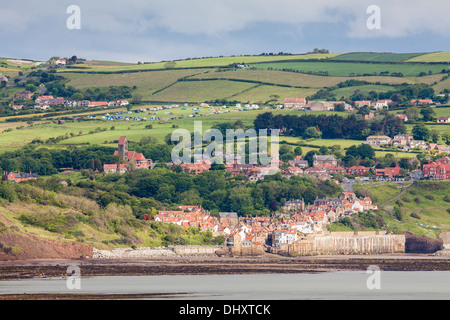 Vista su Robin cappe Bay, North Yorkshire. Foto Stock