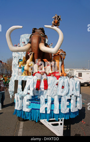 Il carnevale di flottazione, Ice Age allegoria, Isla Cristina Huelva-provincia, regione dell'Andalusia, Spagna, Europa Foto Stock