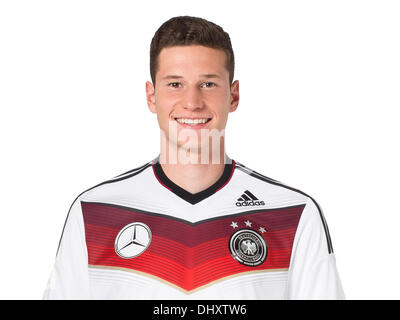 Il 14 novembre 2013. Ritratto della nazionale di calcio tedesca player Julian Draxler nel kit per i Mondiali di calcio FIFA 2014 in Brasil Credit: kolvenbach/Alamy Live News Foto Stock