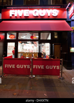 Ramo di cinque ragazzi hamburger ristoranti, Islington, Londra Foto Stock