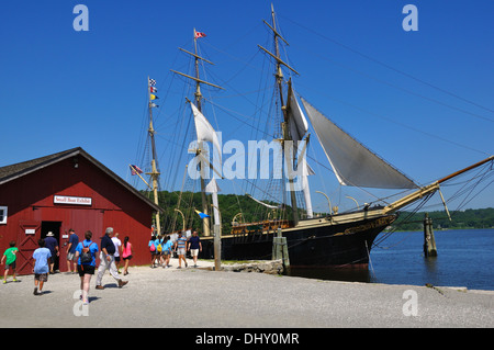 Joseph Conrad veliero, Mystic Seaport, Connecticut, Stati Uniti d'America Foto Stock